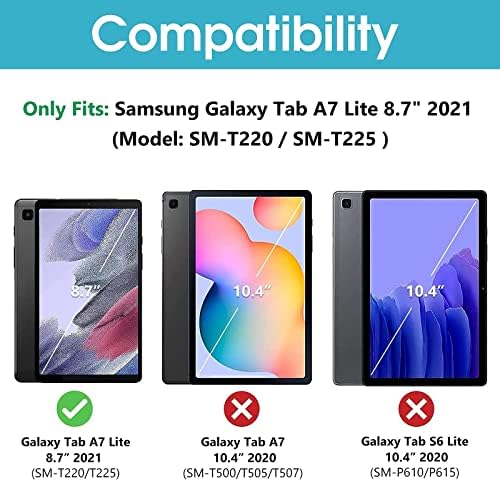 Procase [2 Pack] Galaxy Tab A7 Lite 8.7 אינץ '2021 מגני מסך T220 T225 Table Galaxy Tab A7 Lite 8.7 אינץ' 2021 Case 2021